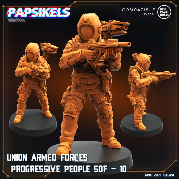 Union Armed Forces Squad B Miniatures | Democracy Troopers | Sci-Fi Miniature | Papsikels