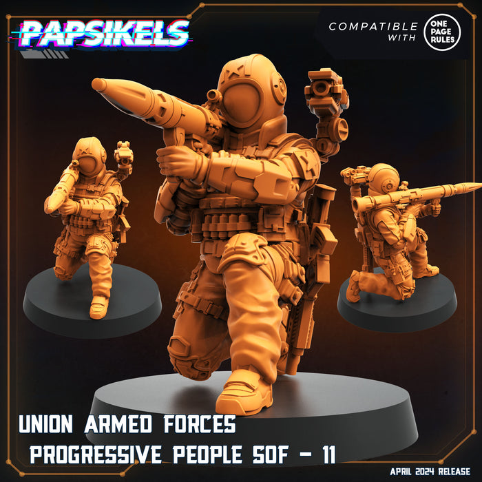 Union Armed Forces SOF 11 | Democracy Troopers | Sci-Fi Miniature | Papsikels