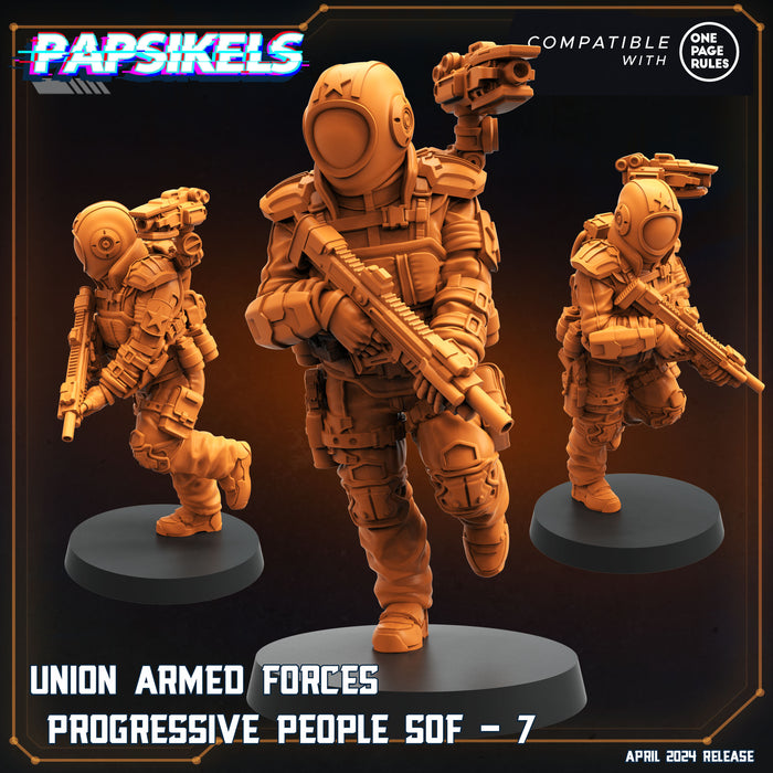 Union Armed Forces Squad B Miniatures | Democracy Troopers | Sci-Fi Miniature | Papsikels