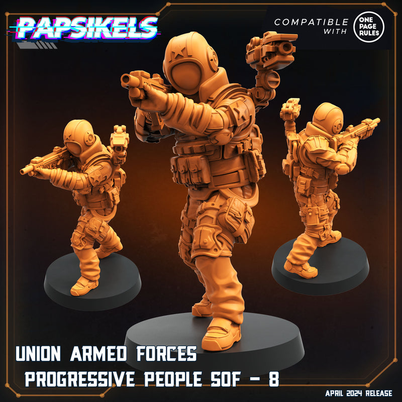 Union Armed Forces Squad B Miniatures | Democracy Troopers | Sci-Fi Miniature | Papsikels