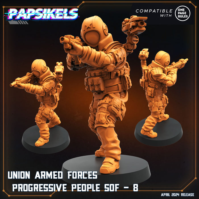 Union Armed Forces SOF 8 | Democracy Troopers | Sci-Fi Miniature | Papsikels