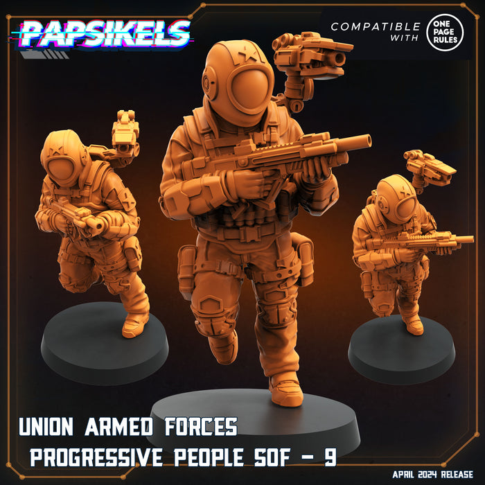 Union Armed Forces Heavy Squad Miniatures | Democracy Troopers | Sci-Fi Miniature | Papsikels