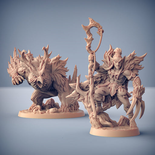 Uldar & Beast Form | Deepwood Alfar | Fantasy D&D Miniature | Artisan Guild TabletopXtra