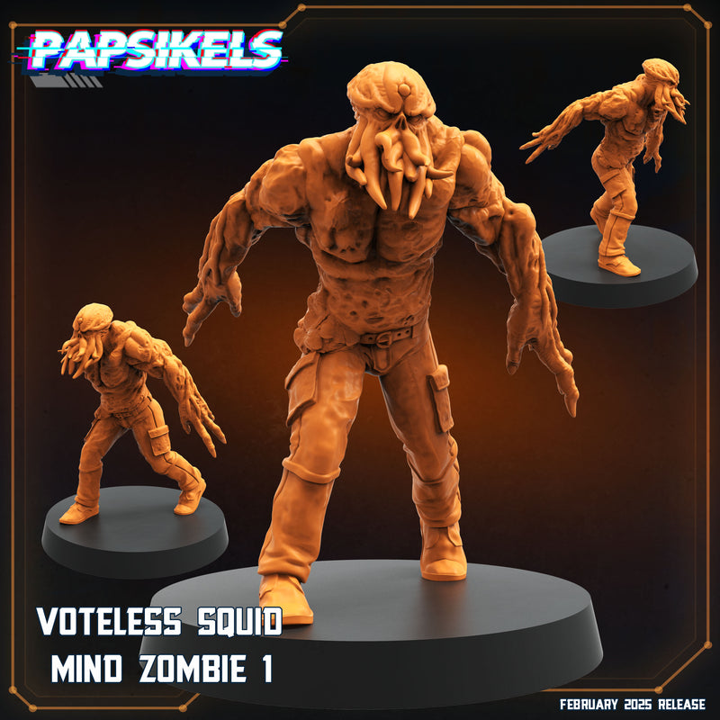 Voteless Squid Mind Zombie Miniatures | Aliens Vs Humans XIV Predaliens | Papsikels
