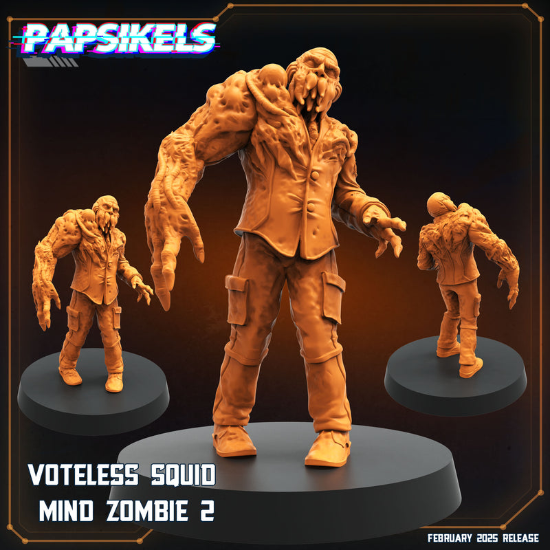 Voteless Squid Mind Zombie Miniatures | Aliens Vs Humans XIV Predaliens | Papsikels