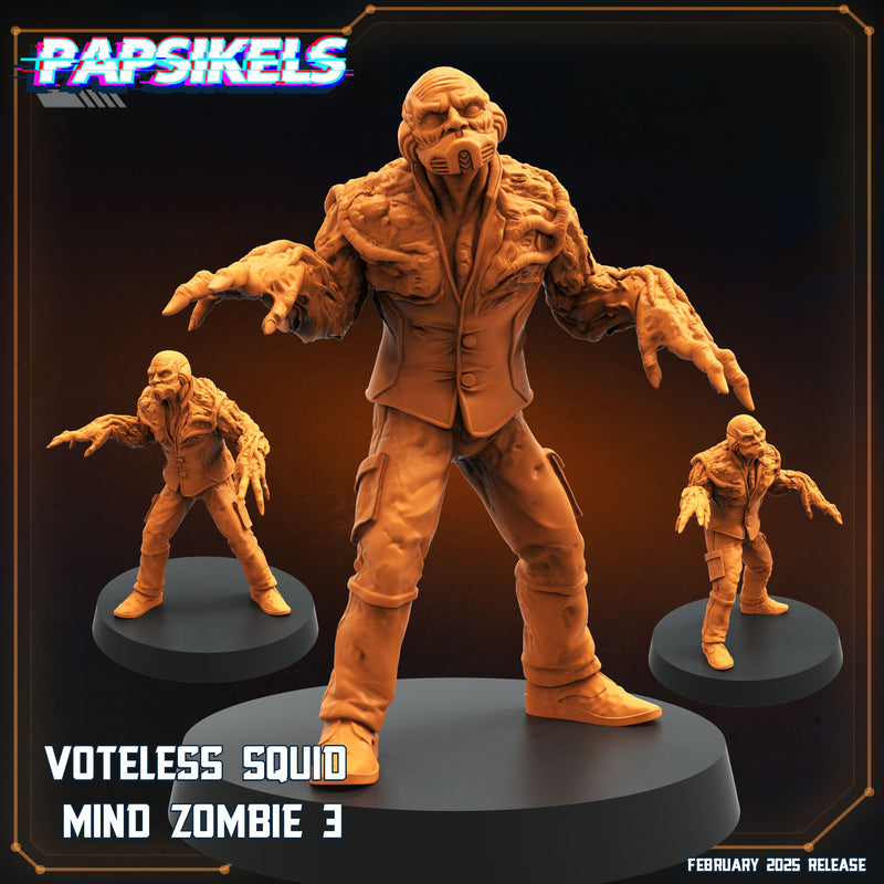Voteless Squid Mind Zombie Miniatures | Aliens Vs Humans XIV Predaliens | Papsikels