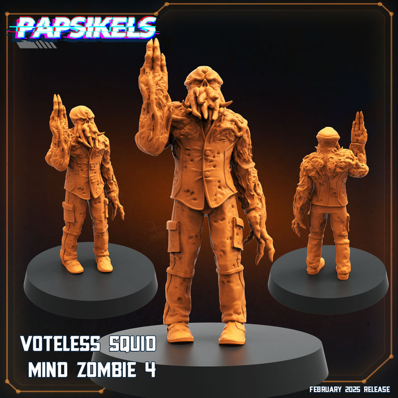 Voteless Squid Mind Zombie Miniatures | Aliens Vs Humans XIV Predaliens | Papsikels