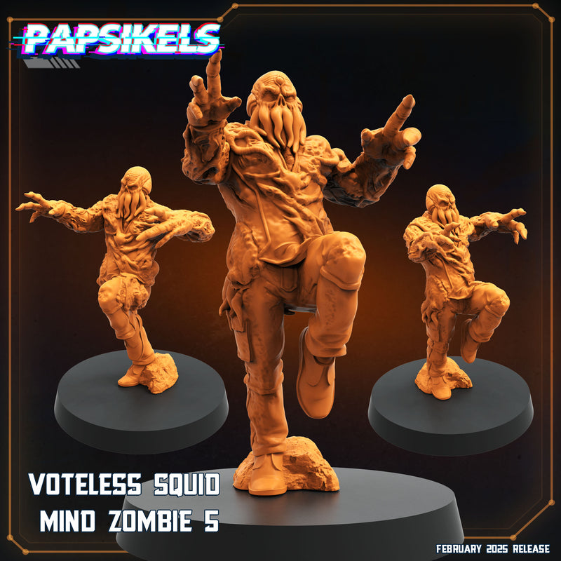 Voteless Squid Mind Zombie Miniatures | Aliens Vs Humans XIV Predaliens | Papsikels