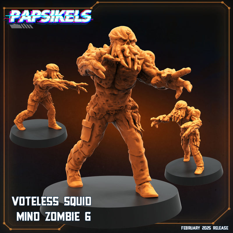 Voteless Squid Mind Zombie Miniatures | Aliens Vs Humans XIV Predaliens | Papsikels
