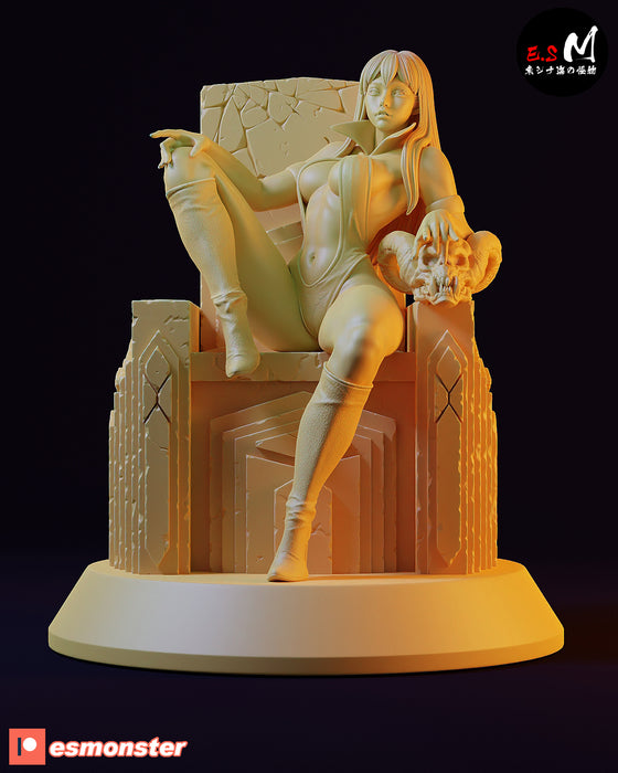 Vamp Queen | Pin-Up Statue Fan Art Miniature Unpainted | E.S Monster