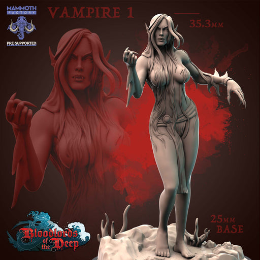 Vampire A | Blood Lords of the Deep | Fantasy Tabletop Miniature | Mammoth Factory TabletopXtra