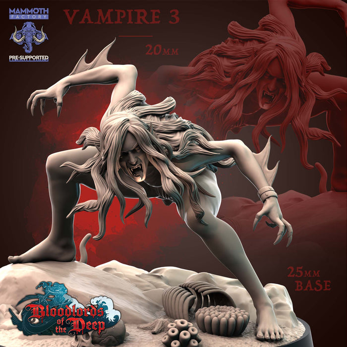 Vampire Miniatures | Blood Lords of the Deep | Fantasy Tabletop Miniature | Mammoth Factory TabletopXtra
