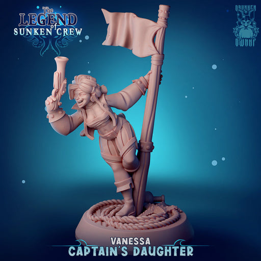 Vanessa Captains Daughter 1 | The Legend of Sunken Crew | Fantasy Miniature | Drunken Dwarf TabletopXtra