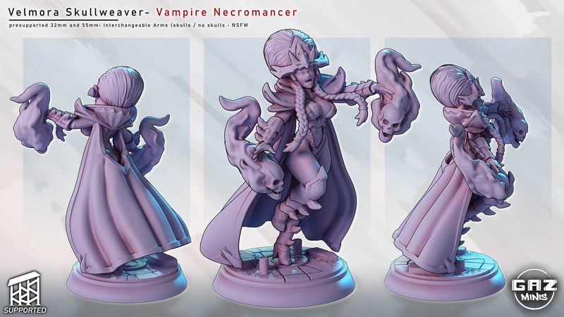 Vampire Necromancer Velmora | Fantasy Pin-Up | Gaz Minis