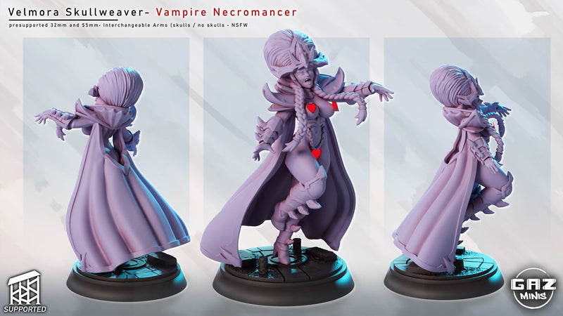Vampire Necromancer Velmora | Fantasy Pin-Up | Gaz Minis