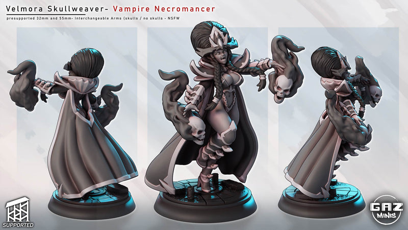 Vampire Necromancer Velmora | Fantasy Pin-Up | Gaz Minis