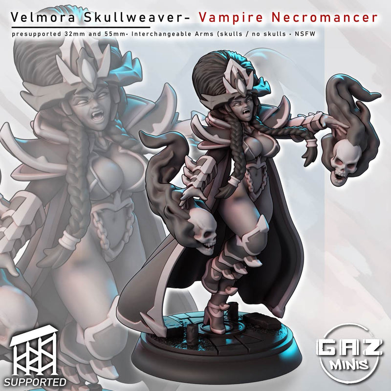 Vampire Necromancer Velmora | Fantasy Pin-Up | Gaz Minis