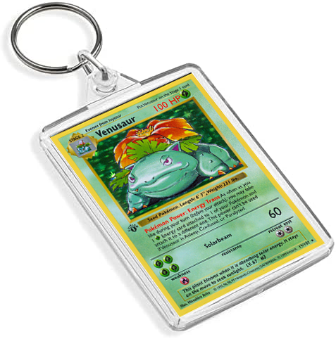 Pokemon TCG Card Art Style Keyring - Base Set