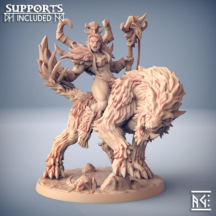 Vesdra the Shaman w/ Mount | Orc Barbarians | Fantasy D&D Miniature | Artisan Guild TabletopXtra