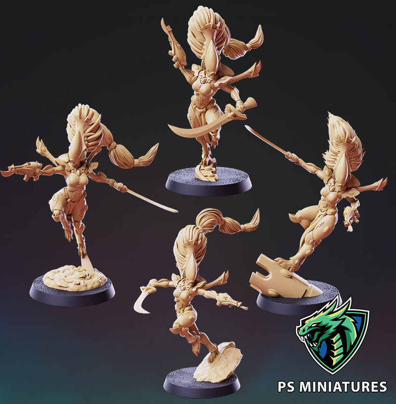 Space Elf Wailing Phantom Miniatures (Full Set) | Fantasy Miniature | PS Miniatures