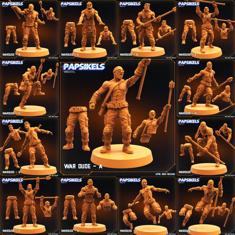 War Dudes Miniatures (Full Set) | Sci-Fi Miniature | Papsikels TabletopXtra