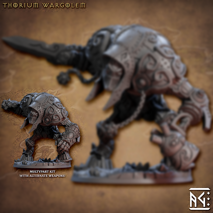 Thorium Wargolem (Alt) | Golem Simulacra | Fantasy D&D Miniature | Artisan Guild