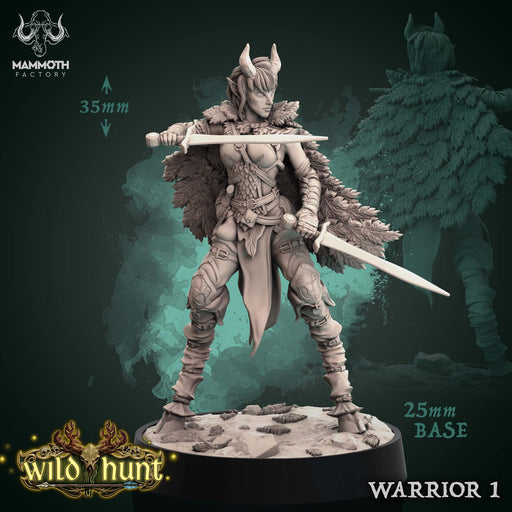 Warrior 1 | Wild Hunt | Fantasy Tabletop Miniature | Mammoth Factory TabletopXtra