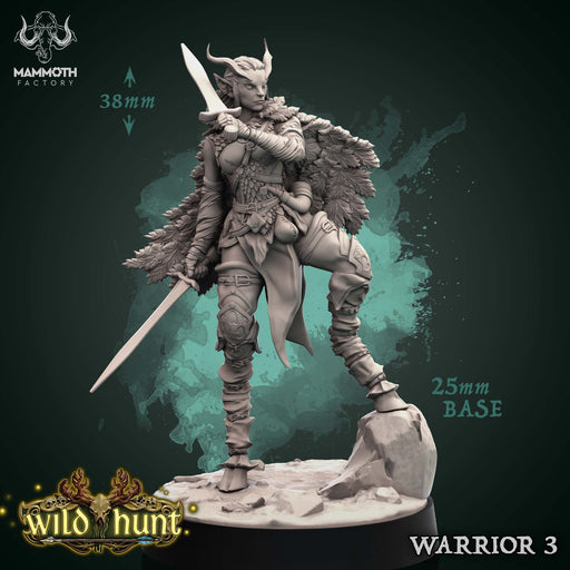 Warrior 3 | Wild Hunt | Fantasy Miniature | Mammoth Factory TabletopXtra