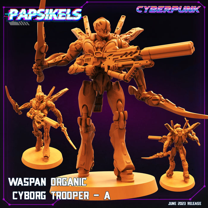 Waspan Organic Cyborg Trooper A | Cyberpunk | Sci-Fi Miniature | Papsikels TabletopXtra