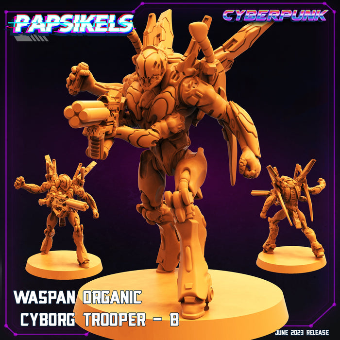 Waspan Organic Cyborg Trooper B | Cyberpunk | Sci-Fi Miniature | Papsikels TabletopXtra