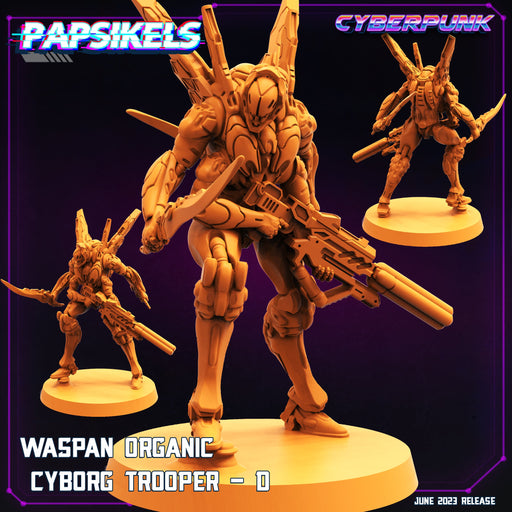 Waspan Organic Cyborg Trooper D | Cyberpunk | Sci-Fi Miniature | Papsikels TabletopXtra