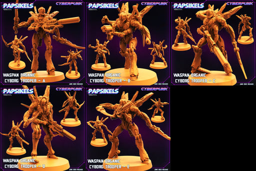 Waspan Organic Cyborg Trooper Miniatures | Cyberpunk | Sci-Fi Miniature | Papsikels TabletopXtra