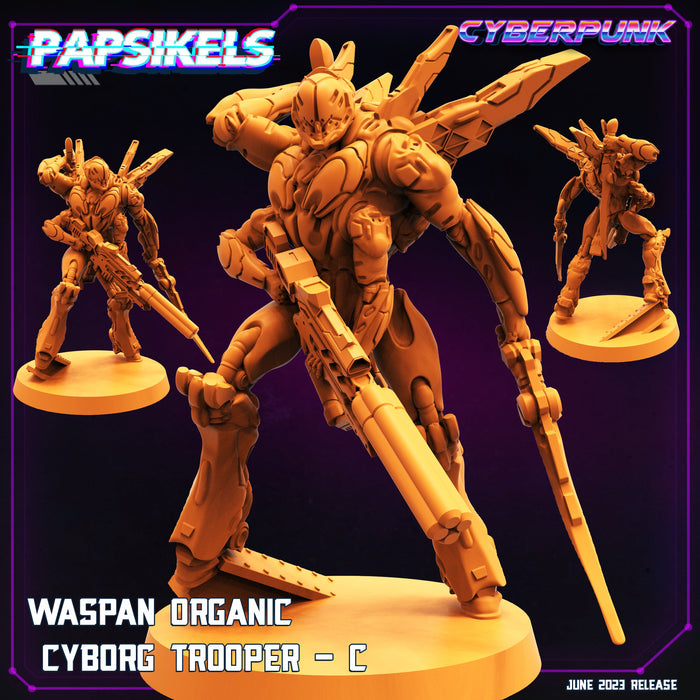Waspan Organic Cyborg Trooper Miniatures | Cyberpunk | Sci-Fi Miniature | Papsikels TabletopXtra