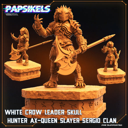 White Crow Leader Skull Hunter Queen Slayer | Sci-Fi Specials | Sci-Fi Miniature | Papsikels TabletopXtra