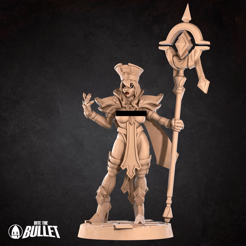 Human Inquisitor Serena Pin-Up | Realm of Bulletcraft | Tabletop Fantasy Resin Miniatures | BTB