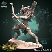 Wild Hunter & Marksman Miniatures | Wild Hunt | Fantasy Tabletop Miniature | Mammoth Factory TabletopXtra