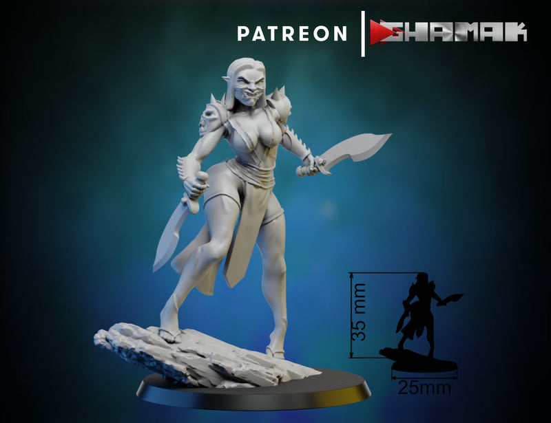 Witch 1 | Dark Elda | Fantasy Miniature | Ghamak TabletopXtra