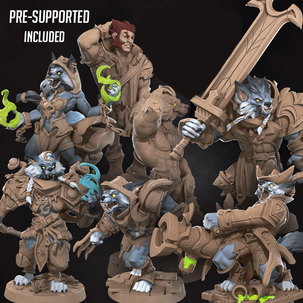 Worgen Miniatures (Full Set) | Fantasy Miniature | Bite the Bullet TabletopXtra