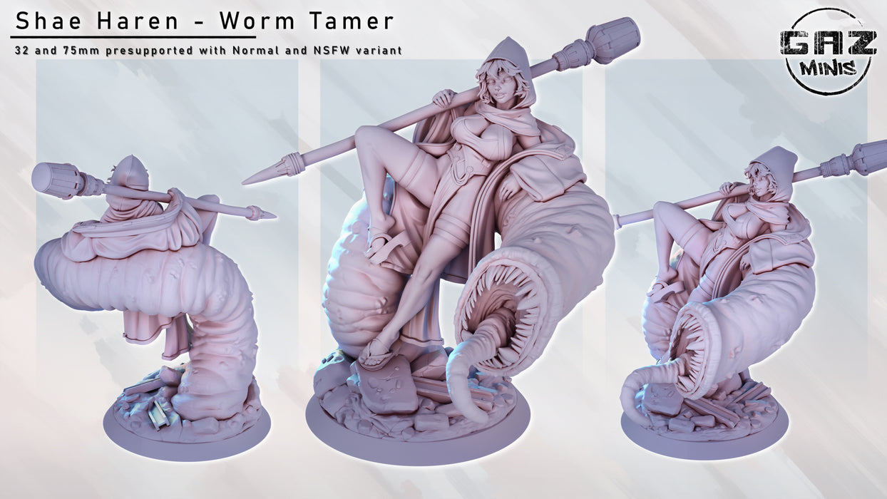 Worm Tamer Shae Haren | Pin-up | Fantasy Miniature | Gaz Minis | [Multi-Listing]