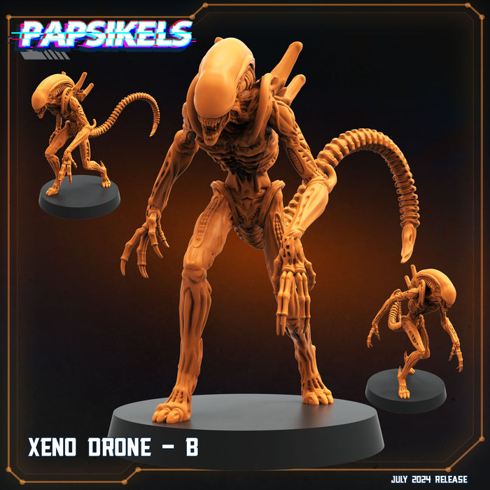 Xeno Drone Miniatures | Aliens Vs Humans VII Resurgence | Sci-Fi Miniature | Papsikels