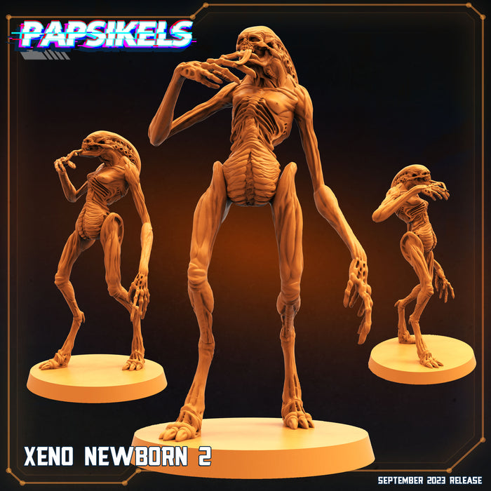 Xeno Newborn Miniatures | Aliens Vs Humans VI | Sci-Fi Miniature | Papsikels