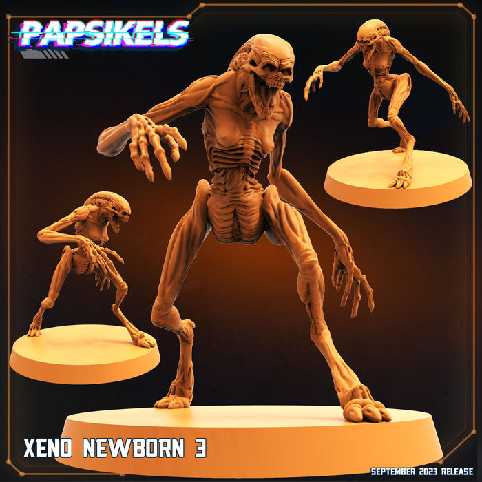 Xeno Newborn Miniatures | Aliens Vs Humans VI | Sci-Fi Miniature | Papsikels