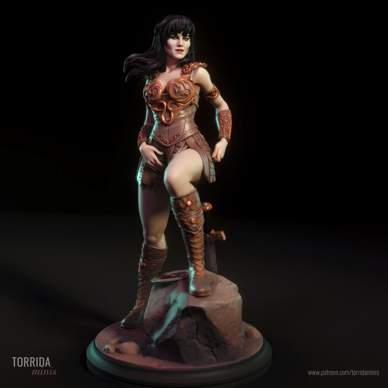 Xena | Pin-Up Statue Fan Art Miniature Unpainted | Torrida Minis
