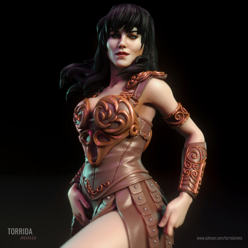 Xena | Pin-Up Statue Fan Art Miniature Unpainted | Torrida Minis