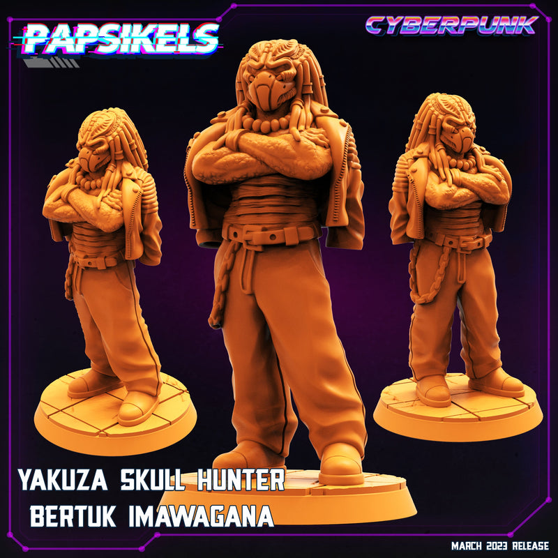 Yakuza Skull Hunter Miniatures | Cyberpunk Sci-Fi Miniature | Papsikels