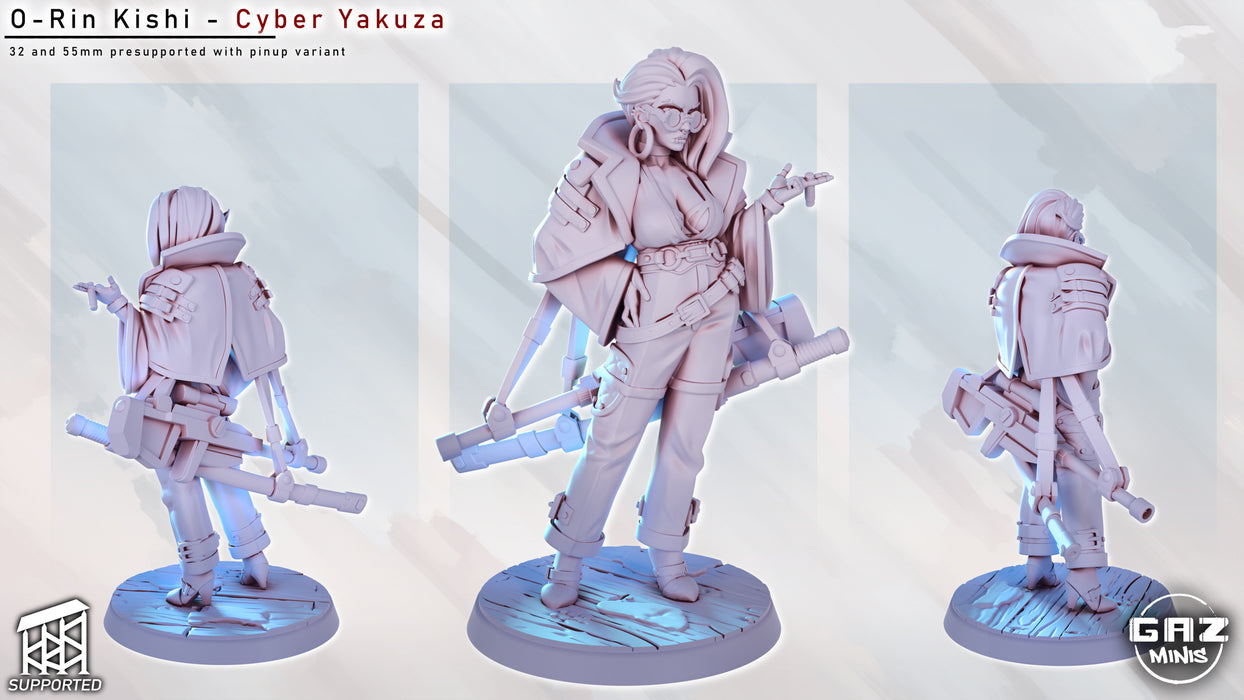 Cyberpunk Yakuza O-Rin Kishi | Pin-up | Fantasy Miniature | Gaz Minis | [Multi-Listing]