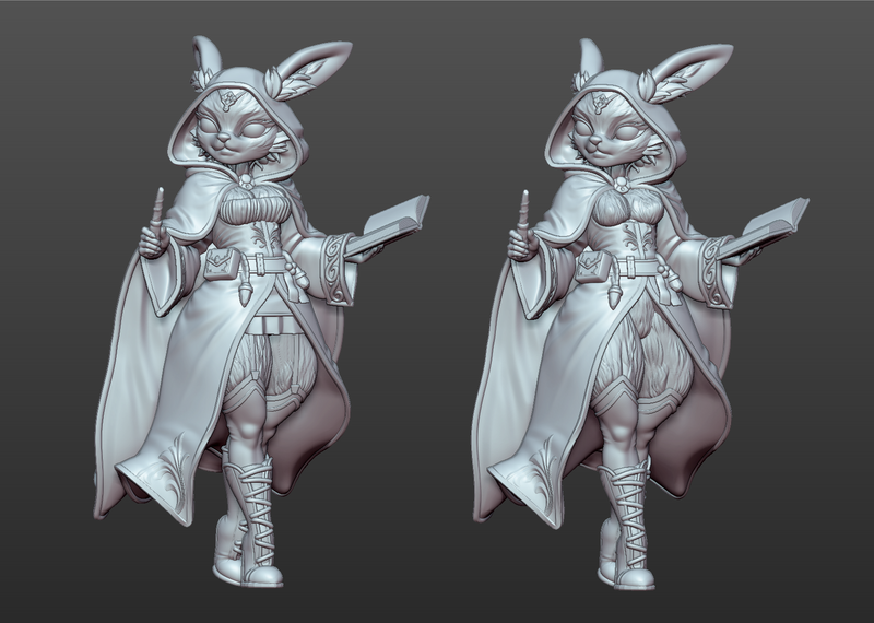 Harengon Bunny Mage Elowen Softpaw | Fantasy Pin-Up | Fantasy Miniature | Gaz Minis | [Multi-Listing]