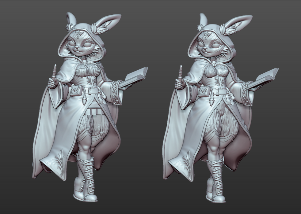 Harengon Bunny Mage Elowen Softpaw | Pin-up | Fantasy Miniature | Gaz Minis | [Multi-Listing]