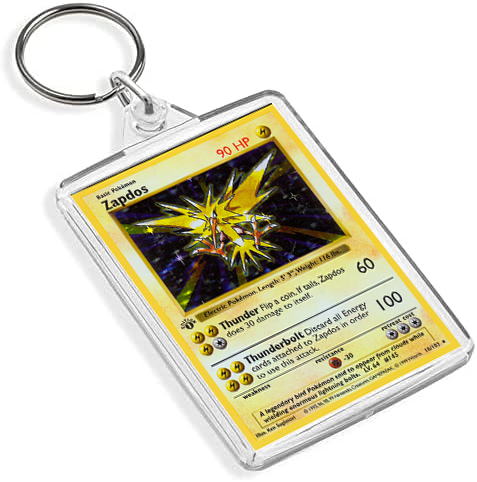 Pokemon TCG Card Art Style Keyring - Base Set