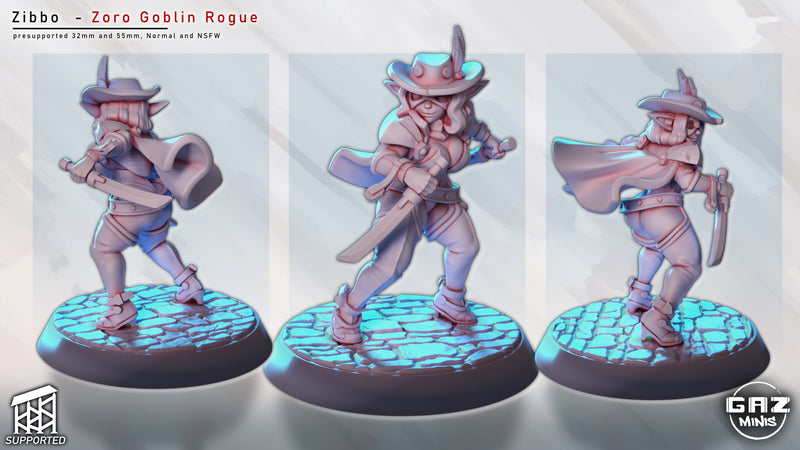 Goblin Rogue Zibbo Miniature | Fantasy Pin-Up | Gaz Minis